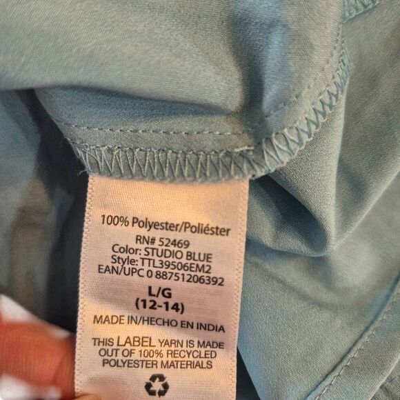 Time & Tru Women's Blue & Purple Poly Print Dress & Slip - Picture 10 of 11